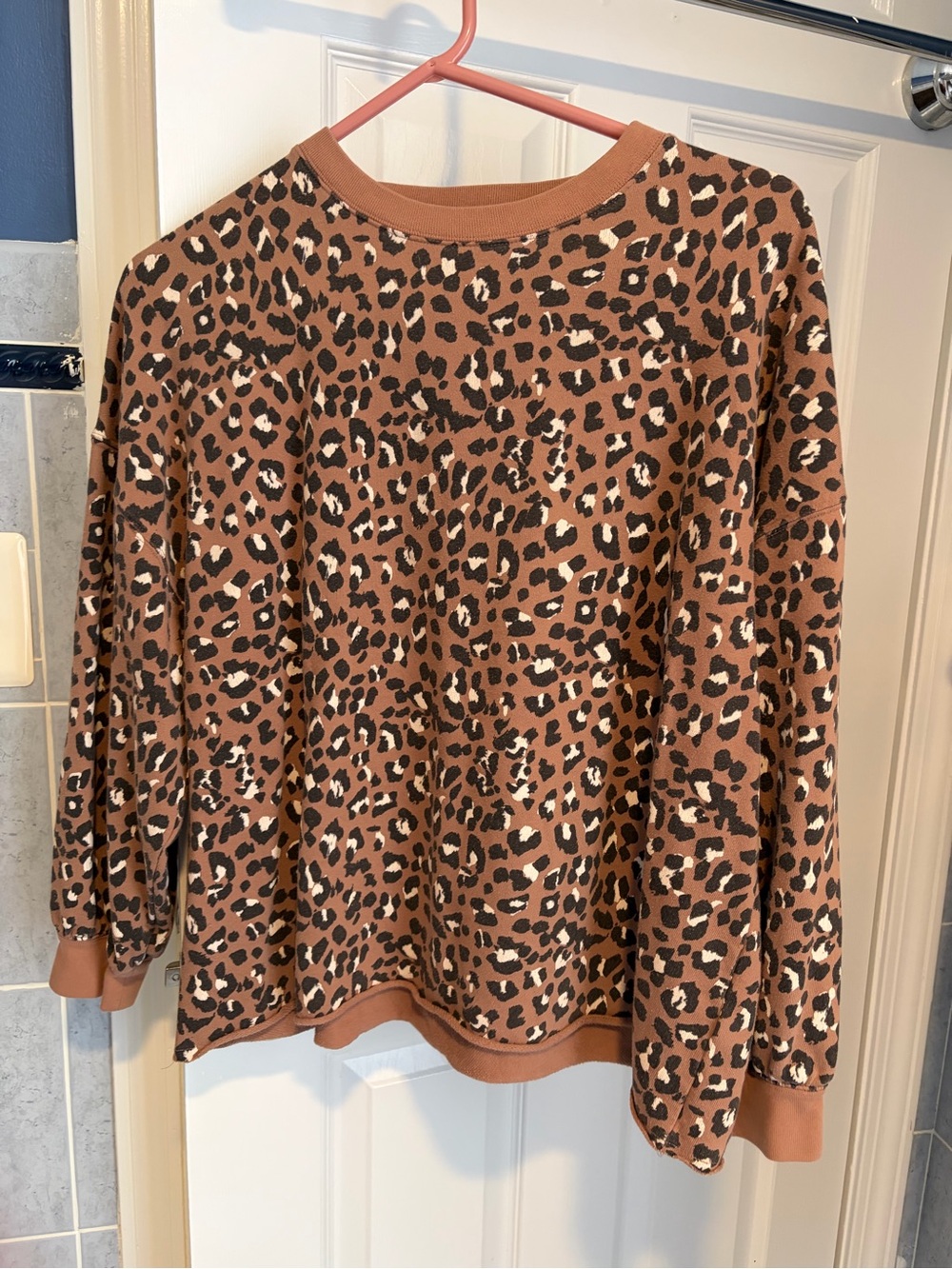 Rails Leopard Print Brown Pullover Swearshirt/Top - Small GUC